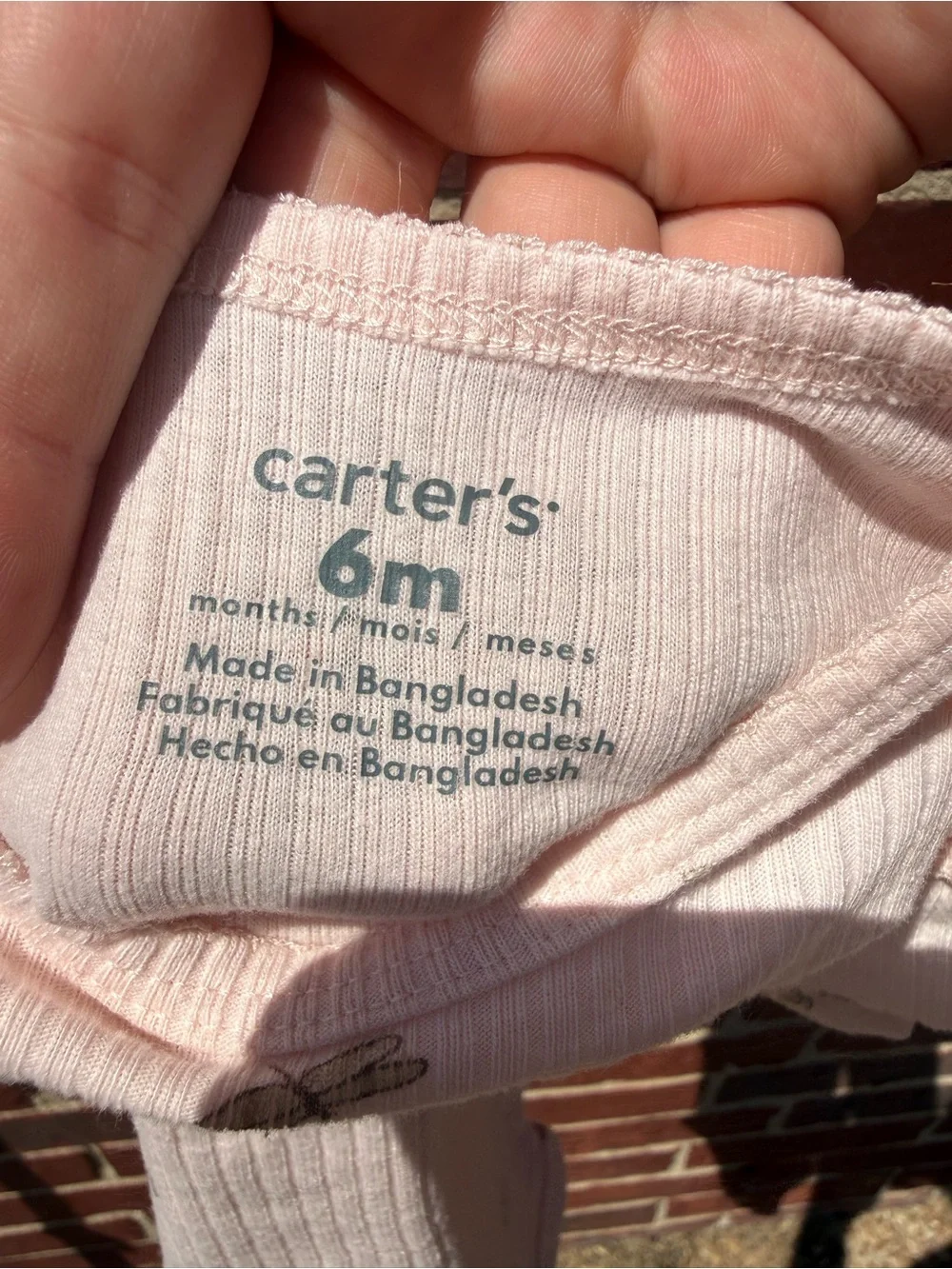 Carter's Light Pink Ribbed Dragonfly Print Baby Bodysuit